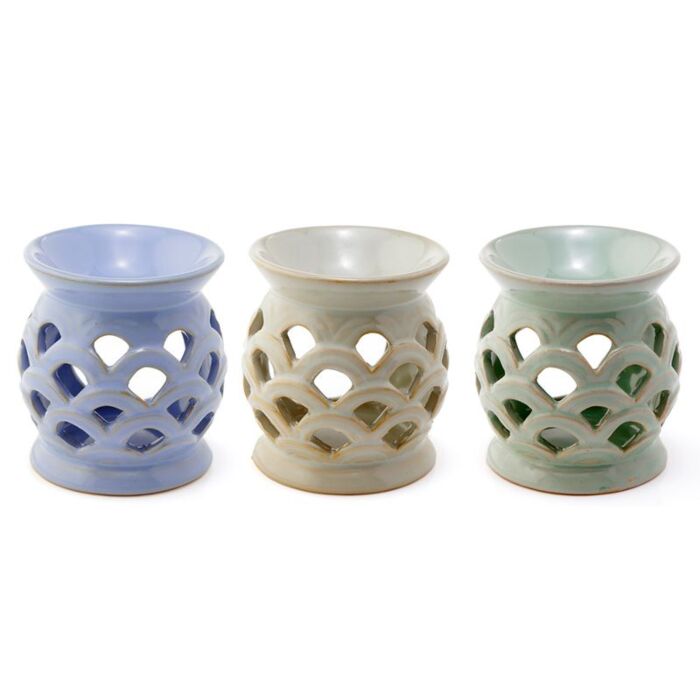 Puckator Eden Scallop Cut out Ceramic Oil Burner